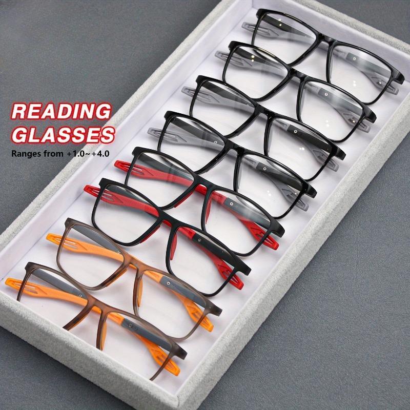 

8pcs Super Value Rectangle Simple Sport Non-Slip Presbyopia Glasses - Multiple Pairs for Middle-Aged and Elderly Men and Women 1.5
