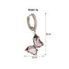 Korean Retro Amethyst Butterfly Ear Cuffs: Fairy Fashion Niche Influencer Style Earrings