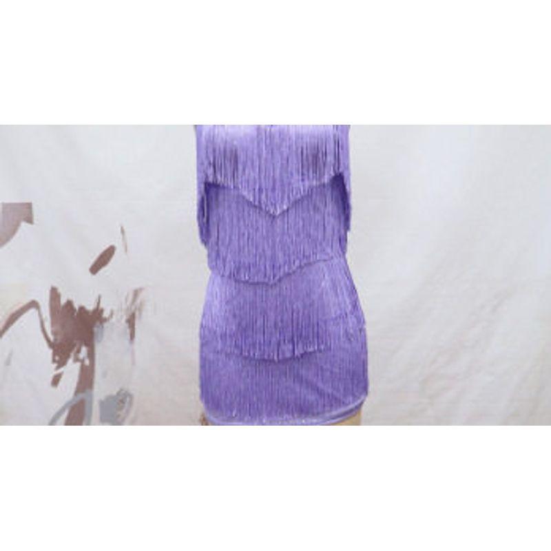 

Amazon s New European and American Style Sexy Outfit with Tassel Patchwork and Backless Design, Deep V-Neck Dress Dark Violet S