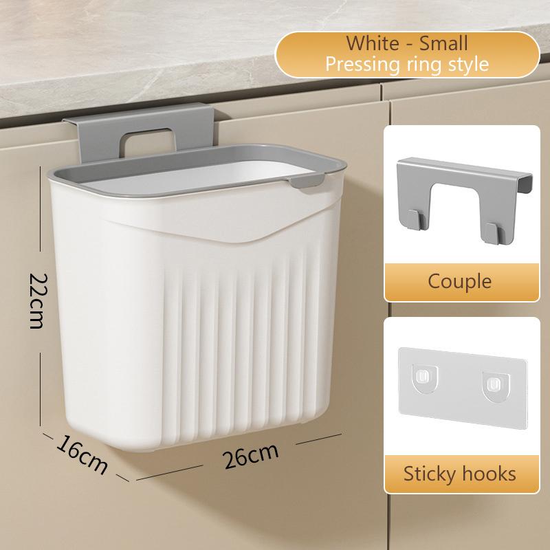 Bathroom Press Trash Can With Lid Wall Mounted Hanging Garbage Bin Waterproof Narrow Seam Rubbish Bin Toilet Wastebasket