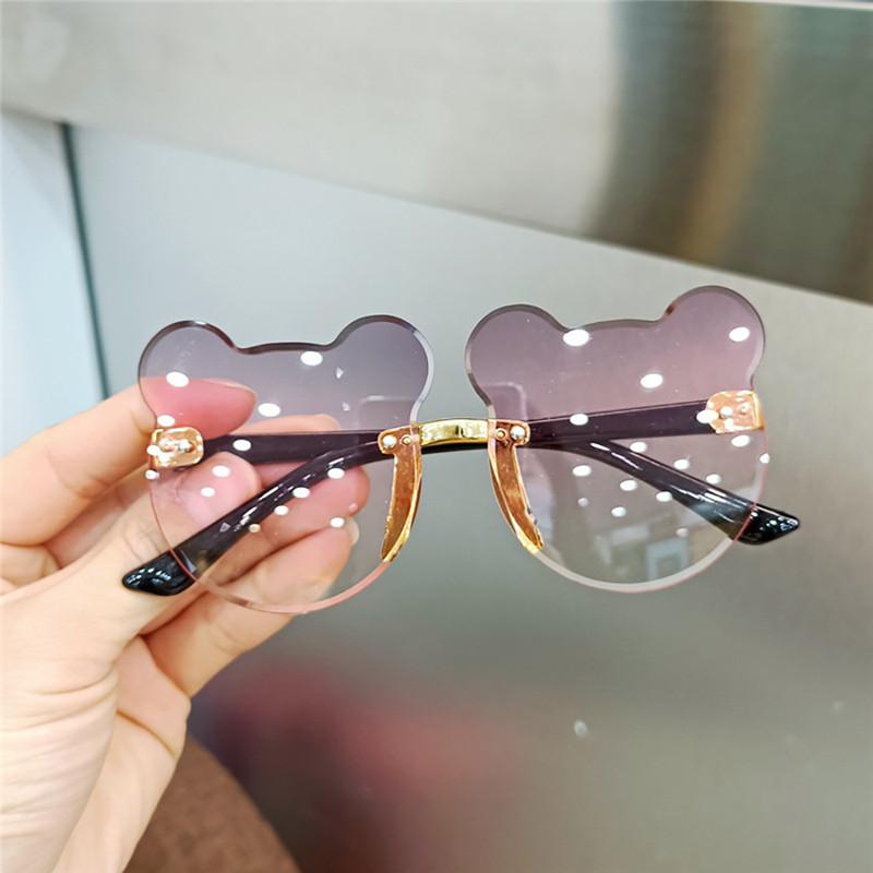 Kids Sun Sunglasses Bear Shape Children Glasses Trendy Girls Cartoon Eyeglasses Shades Driver Anti-Glare Boys Cartoon Sunglasses