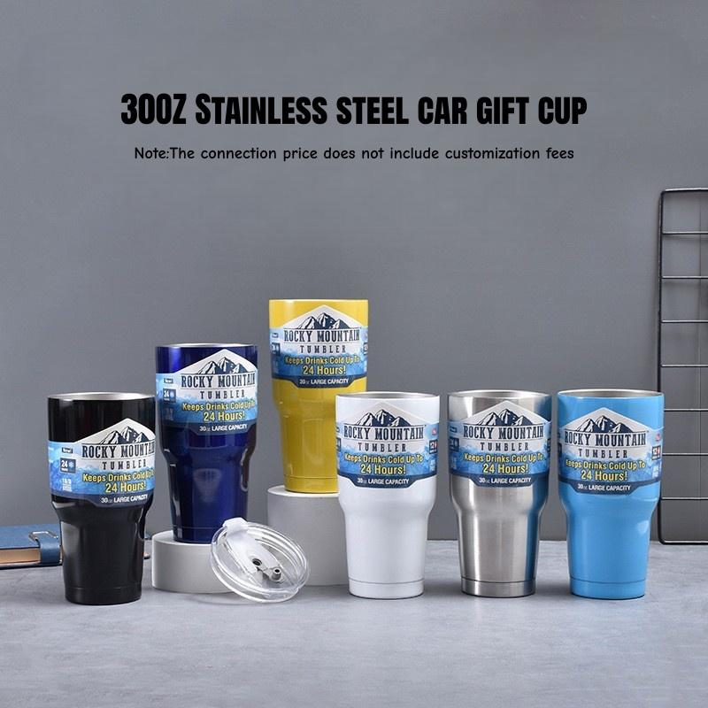 30Oz Portable Stainless Steel Water Bottle with Straw Thermos Tumbler Keep Drink Cold Hot Coffee Bottle Customizable