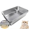 Open Type Cat Litter Box Litter Tray Detachable Stainless Steel Kitten Litter Bedpan Indoor Cats Toilet Pet Supplies
