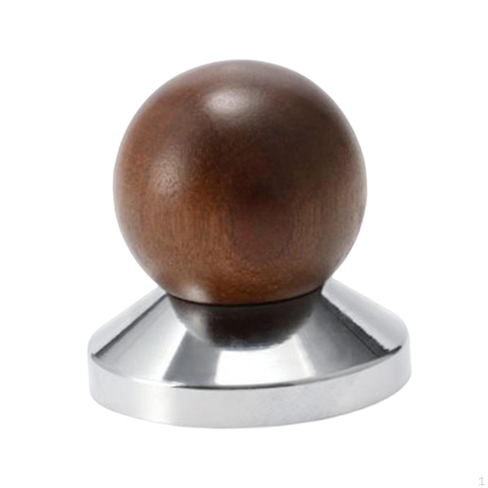 Tamper, Espresso Machine Accessory, Wooden Flat Base Ergonomics Handle Coffee Tamp Tool, 58mm