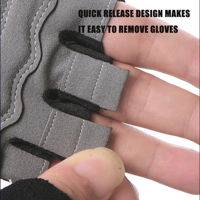 Rutschfester Atmungsaktiver Sporthandschuh Halbfinger Fitnesshandschuh Fingerloser Radhandschuh für Gewichtheben, Training