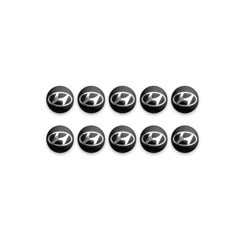 2/5/10PCS 14MM 3D Aluminum Car Key Shell Stickers For Hyundai Accent Elantra Tucson Azera GDI i20 i30 Auto Key Remote Fob Decals C1