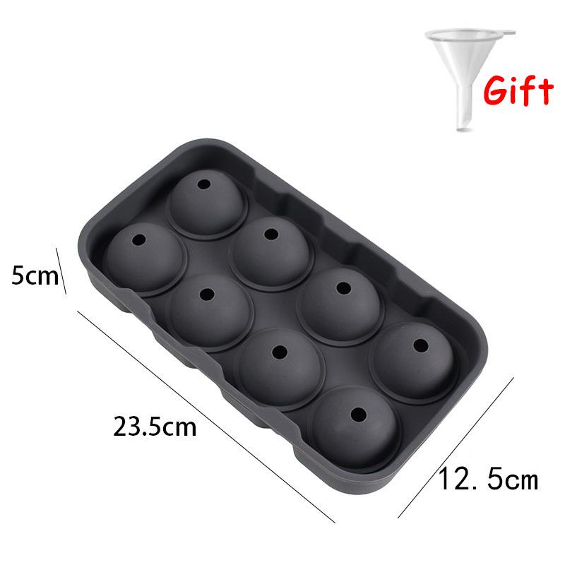 4/6/8/Grid Big Ice Tray Mold Food Grade Silicone Square Round Wine Ice Blocks Maker Model Giant Jumbo DIY Ice Maker Cube Tray