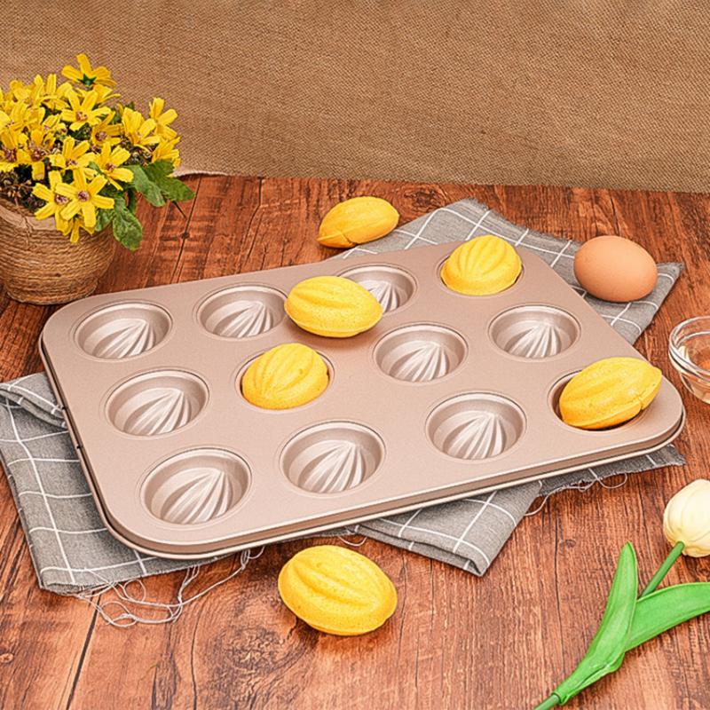 Cake Mold Carbon Steel 6 9 12 Cavities Nonstick Baking Pan Bread Tray for Professional Home Kitchen Use