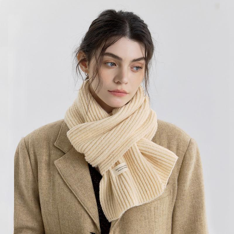 Versatile solid color knitted scarf scarf plush soft male and female couples scarf autumn and winter outer shawl