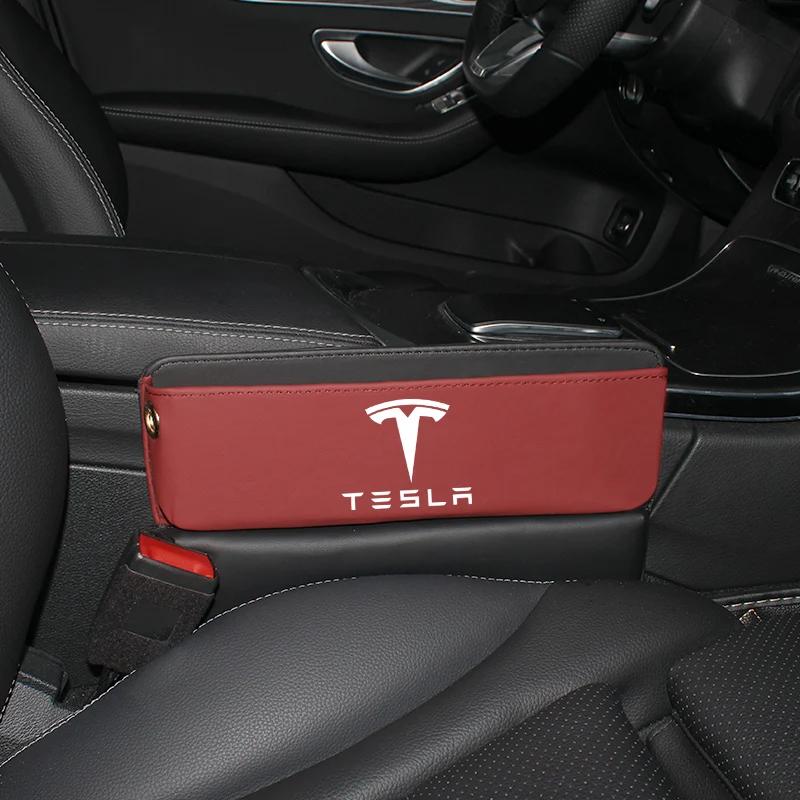 Car Sticker 2025 Hot For Tesla Model 3 S X Model Y Logo Badge Car Seat Gap Organizer Console Crevice Filler Side Storage Box Int
