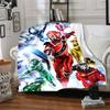 Power Rangers Heroes Flannel Blanket Super Soft Warm Cozy Blanket for Sofa Bed Office Travel All‑Season Home Decor Gift