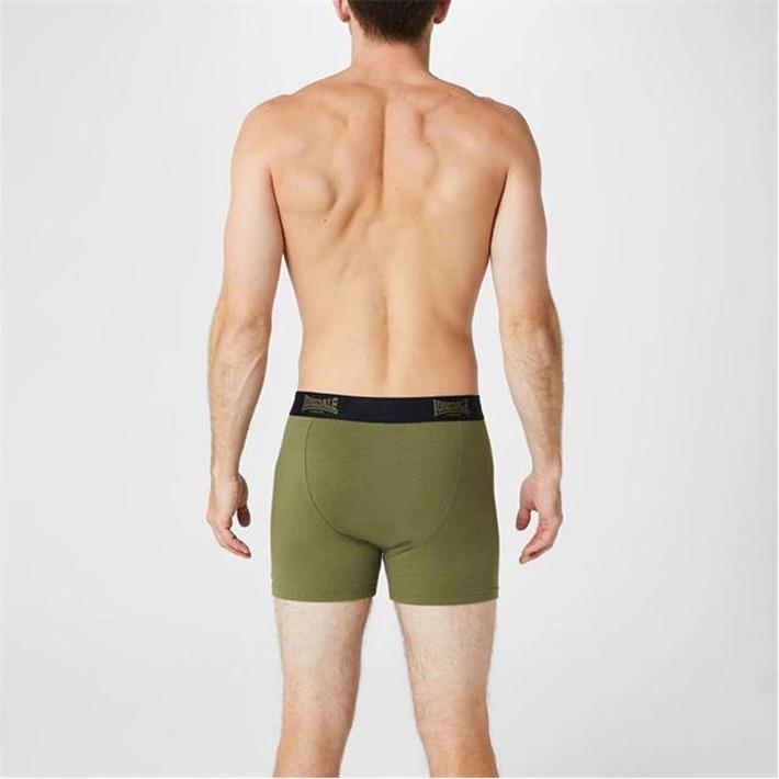 2x LONSDALE Men's Black and Khaki Boxer Shorts In Box, Size XL