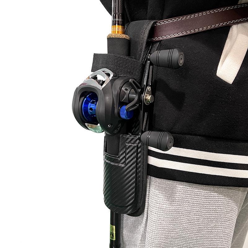 Leather Fishing Rod Holder Waist Bag - Portable Outdoor Crossbody Bag
