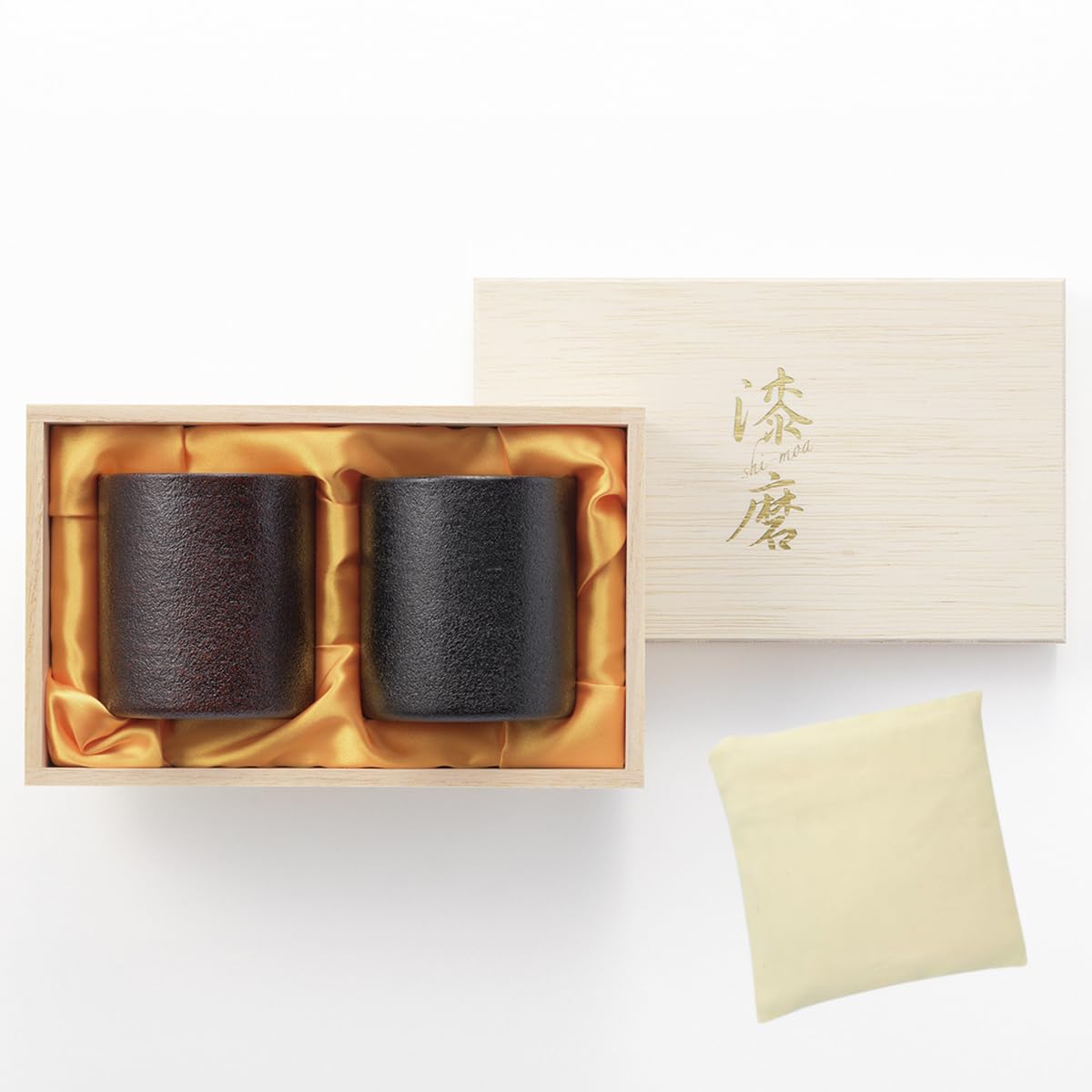 

Tsubame Yamanaka Lacquer Rock Tumbler 2PC Oboro Lacquer x 250cc Eco Bag Made in Vietnam Lacquer Made in Japan J-kitchens-bag (Red/Black) 7.3cm 8.3cm /