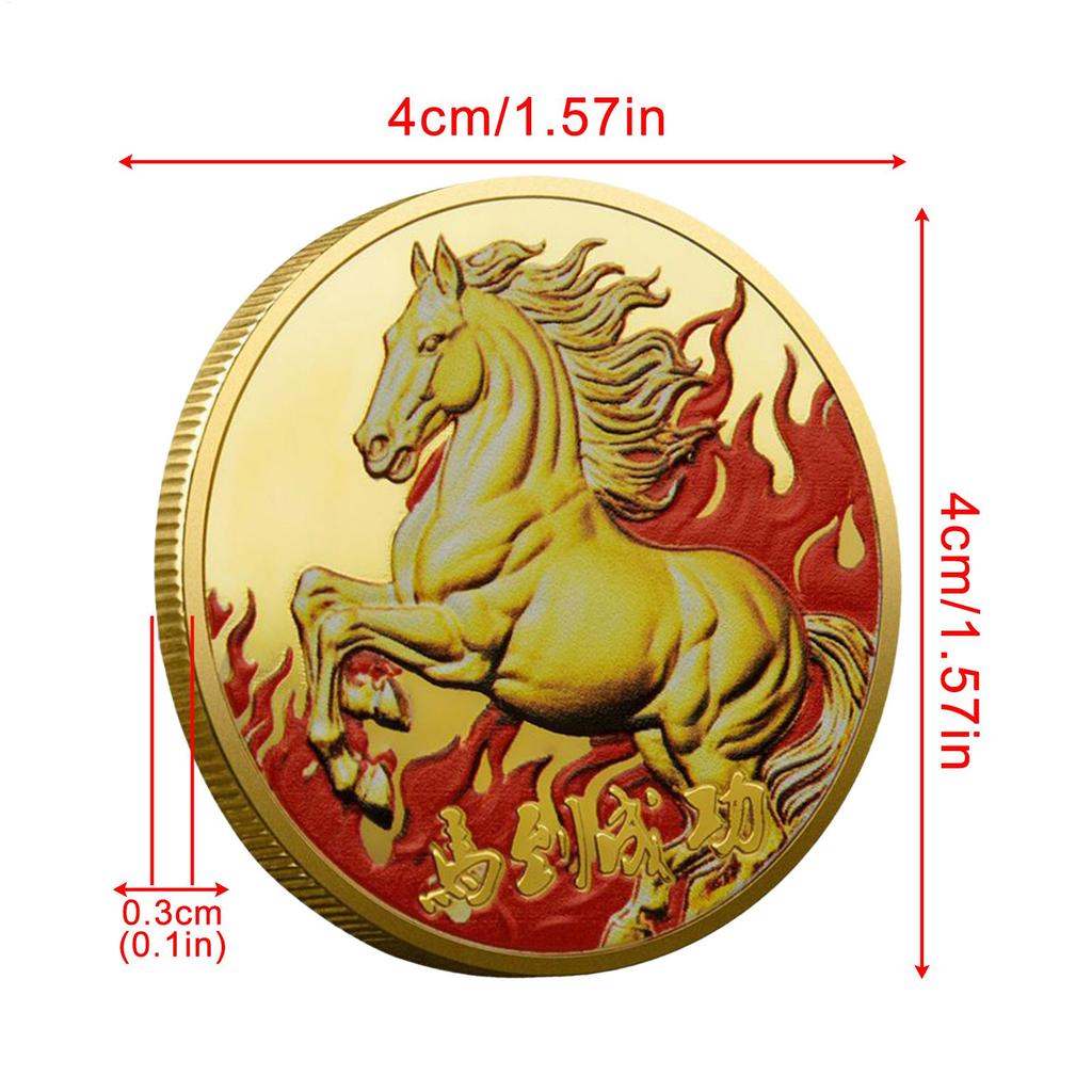 Coin for Collectors Chinese Year Of The Horse Collector Coin Travel-Friendly Luck Charm brings good luck lucky coin Collection