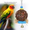 Bird Parrot Chewing Toy Natural Rattan Ball Toys for Small Birds with Paper Strips