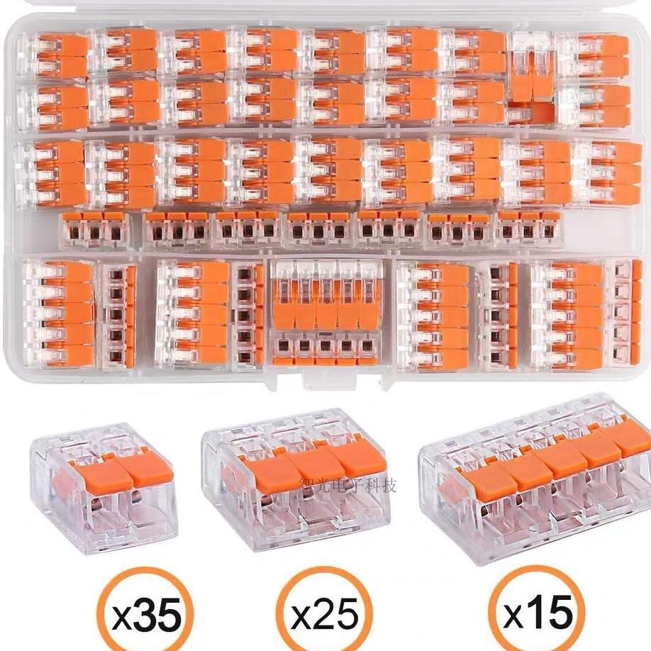 75-Piece Transparent Wire Connectors: Quick Wiring Terminals PCT-412, PCT-413, PCT-415, CE Certified