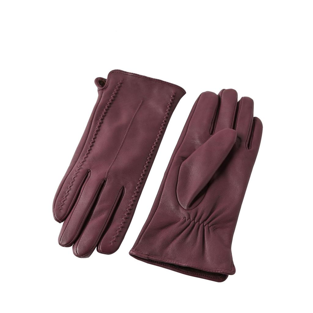 European and American Women's Colorful Sheepskin Gloves Fashionable Winter Warm Plus Velvet Outdoor Genuine Leather Gloves