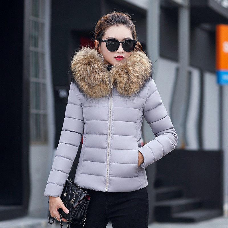Giacca da Donna Invernale in Cotone con Cappuccio di Alta Qualità, Cappotto Imbottito Caldo Casual Slim