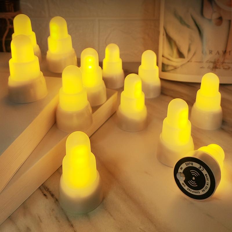 12PCS Remote Controlled Wireless Charging Rechargeable Tealight RGB LED Candle Lamp Wedding Xmas Home RGB Party Table Decor