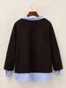 European 2025 Women's Versatile Patchwork Hoodie - Fake Two-Piece Design, Ideal for Spring/Autumn