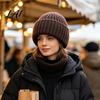 Windproof Ski Hood Women's Balaclava Winter Hat Knit Hoodie Scarf Combo Thick Warm Full Face Mask Fleece Mask Versatile Outdoor Cover for