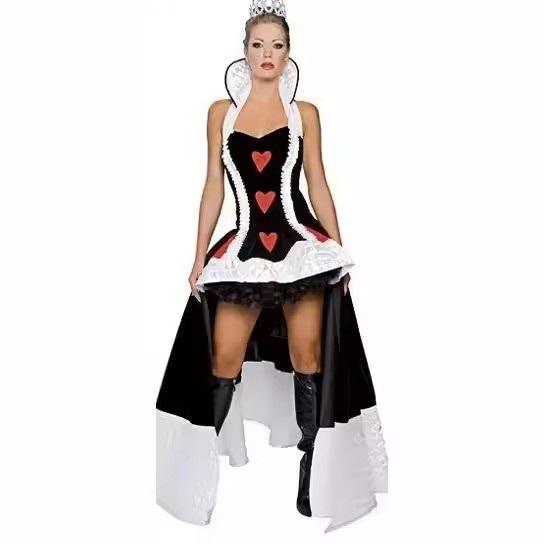Sexy Queen of Hearts Costume Women Adult Fantasy Party Cosplay Fancy Sexy Costume Disfraz Adulto Halloween Carnival Dress Up M
