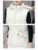 Women's Mid-Length Hooded Cotton Vest: Fashionable, Slimming, Waist-Cinching, Warm, and Cold-Proof Outerwear