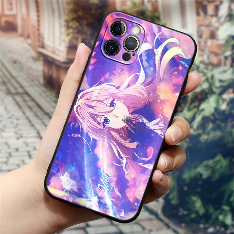 Apple Case For iPhone 11 12 13 Pro Max mini XS X XR 7 8 6 6S plus SE 2020 Soft Silicone Cases Cover Violet Evergarden Girl Anime