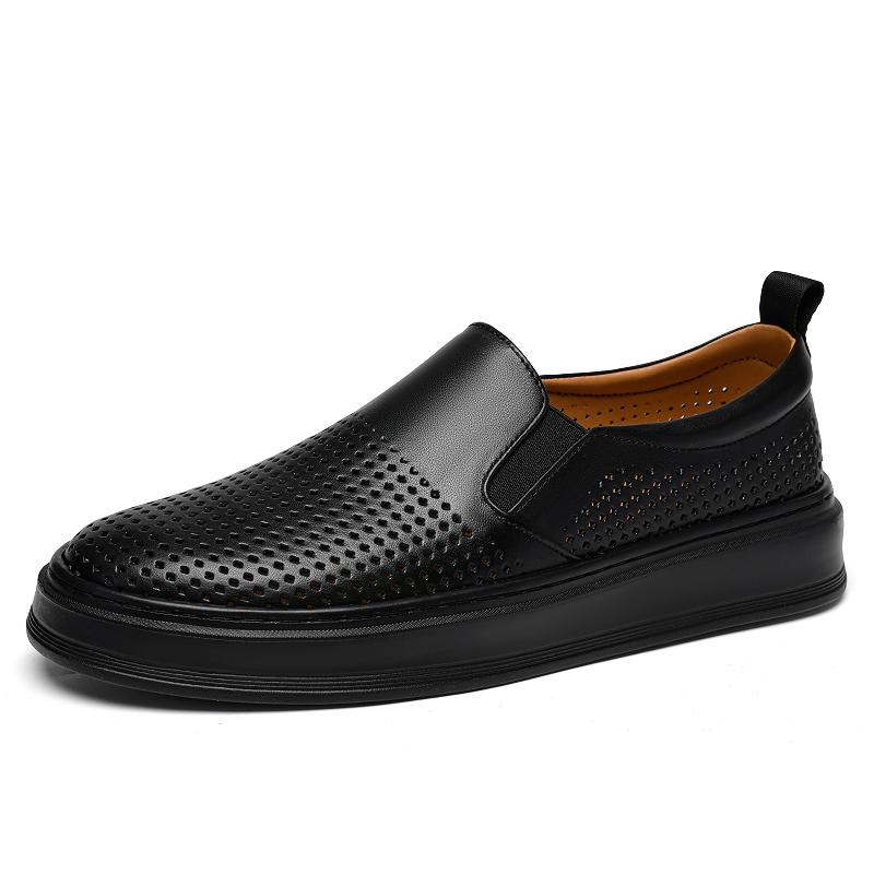 Fashion Summer Fashion New Men's Comfort Breathable Patent Leather Thick Bottom Casual Shoes Male Walking Sneaker Flats Loafers