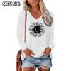Women's Fashion Casual Long Sleeve V-Neck  Blouses & Shirts