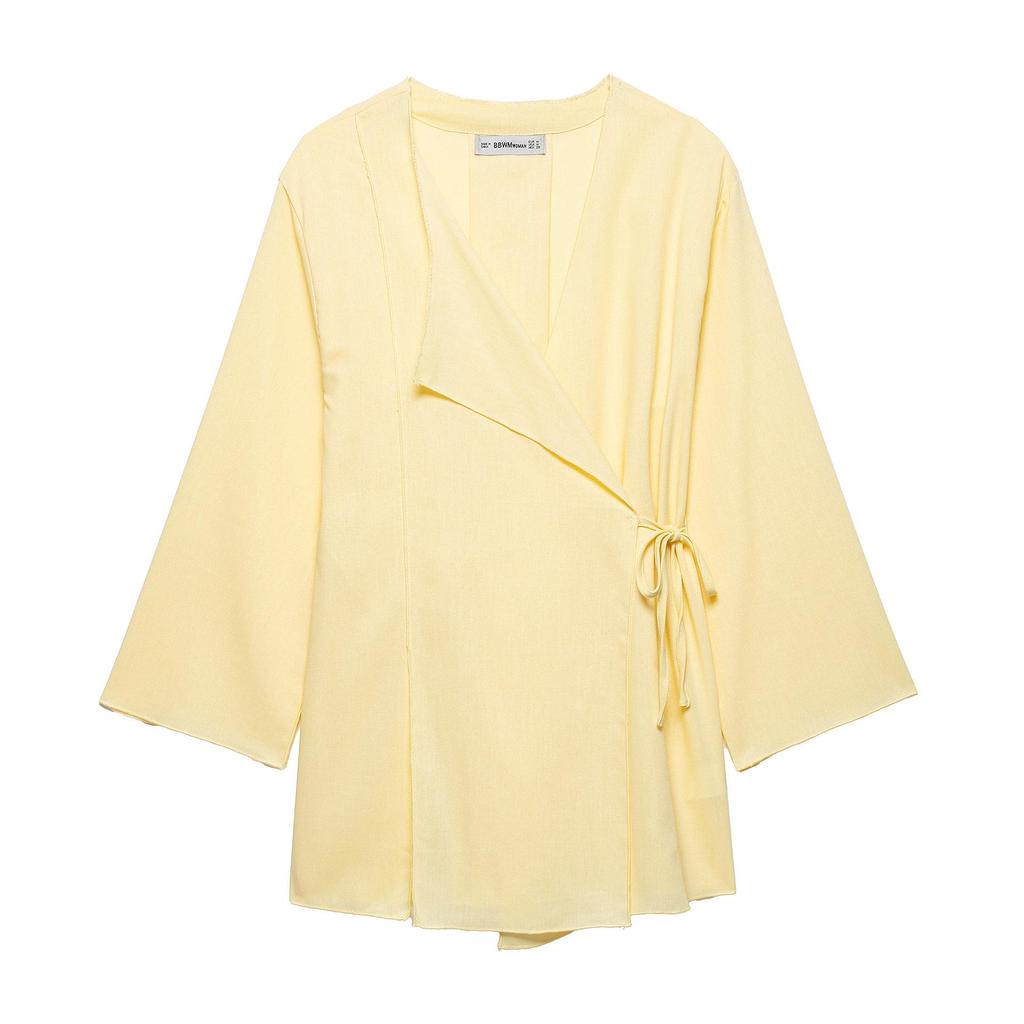 Spring European & American Style Kimono Cross Jacket with Casual Pants