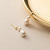 Hot Sell Simple Design 100% Baroque Freshwater Pearl 14K Gold Filled Female Tassels Stud Earrings  Not Allergic