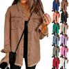 Damen Herbst Streetstyle Jacke mit ausgefranstem Saum Gewaschene einfarbige Jeansjacke