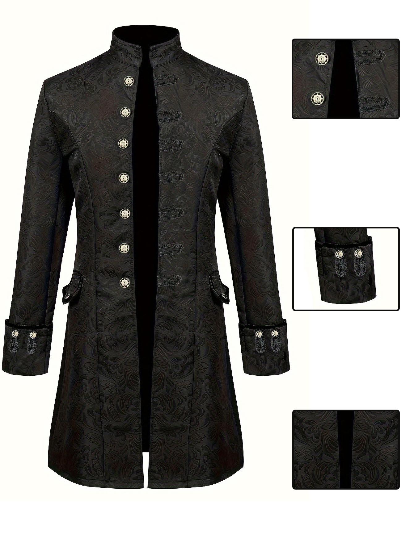 Men s steampunk medieval tailcoat, gothic Victorian dress jacket, uniform with lace S