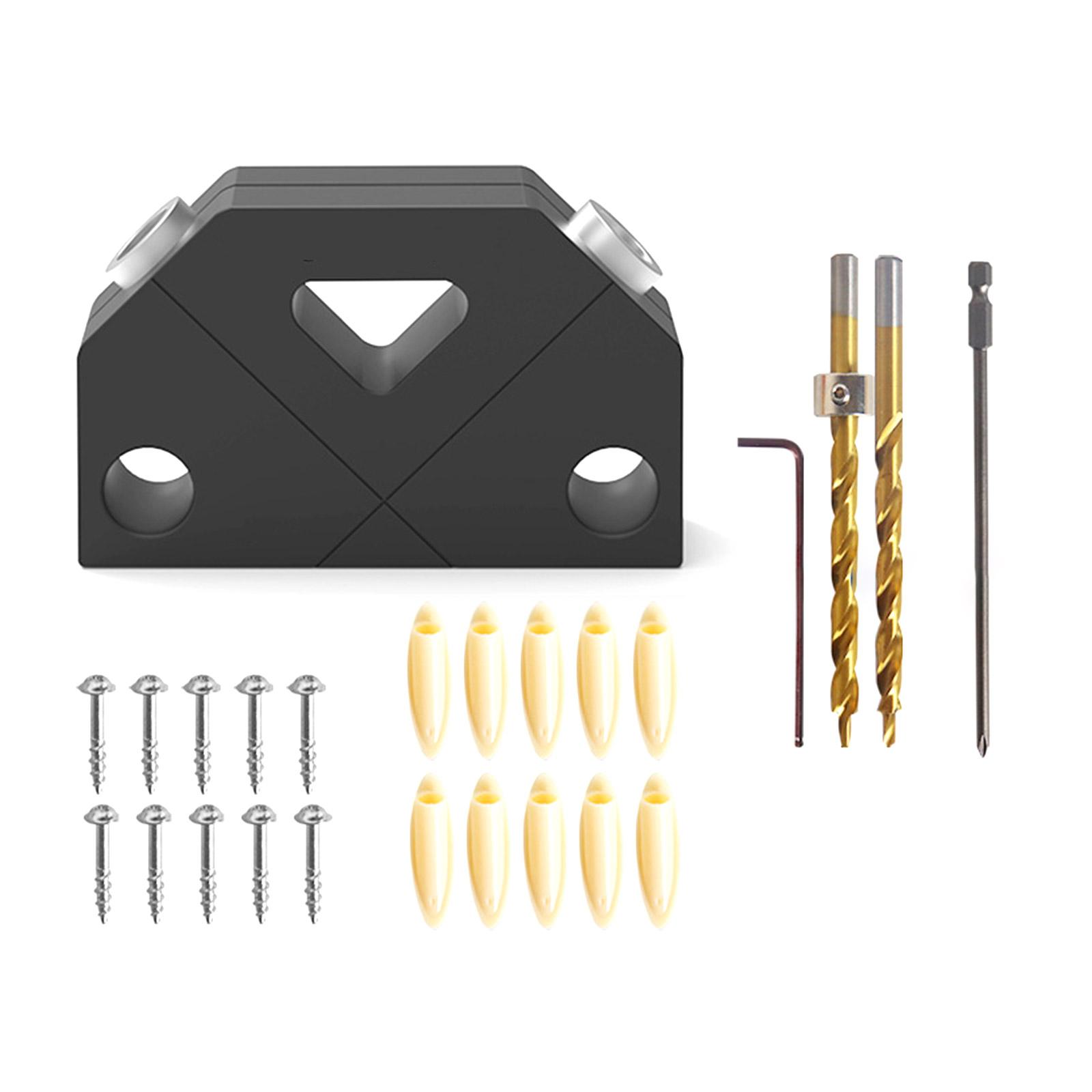 

Направляющий шаблон для сверления, алюминиевый сплав, дюбель, позиционер для сверления наклонных отверстий, локатор для сверления карманов, инструмент для деревообработки A