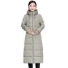 Winter Down Coat Hooded Solid Color Thicken Long Sleeves Pockets Keep Warm