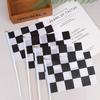 10pcs Decor Checkered Black and White Pennant Banner Racing Flags Stick Racing Traffic Cones Party Racing Car Party