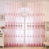 Pink Embroidered Sheer Curtains - Romantic Floral Design for Wedding, Living Room & Bedroom Decor, Elegant Transparent Drapes