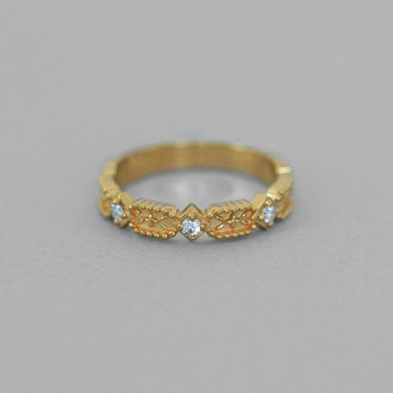 MUSEE.ART Gothic triple cubic miss ring