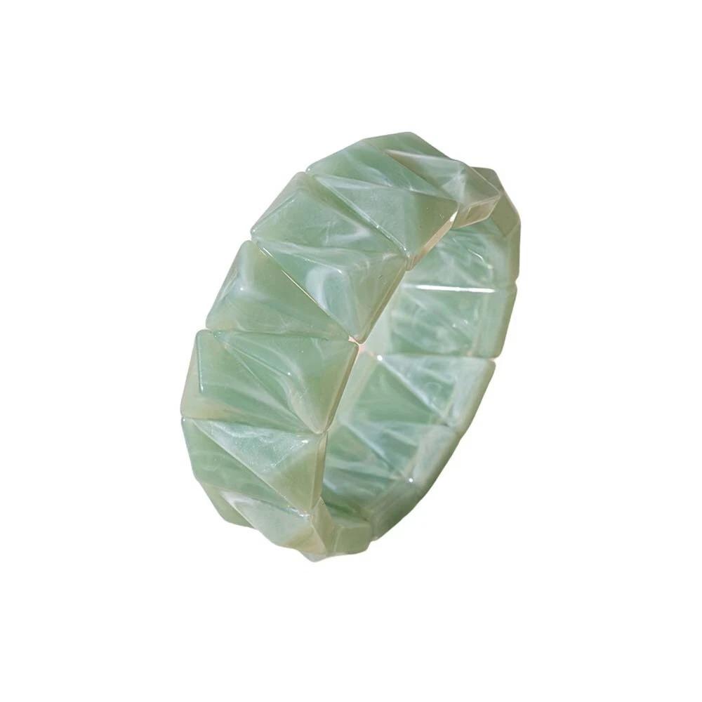 Irregular Acrylic Bangle Smudging Design Wide Bracelet Fashion Bohemian Bracelet Boho Style