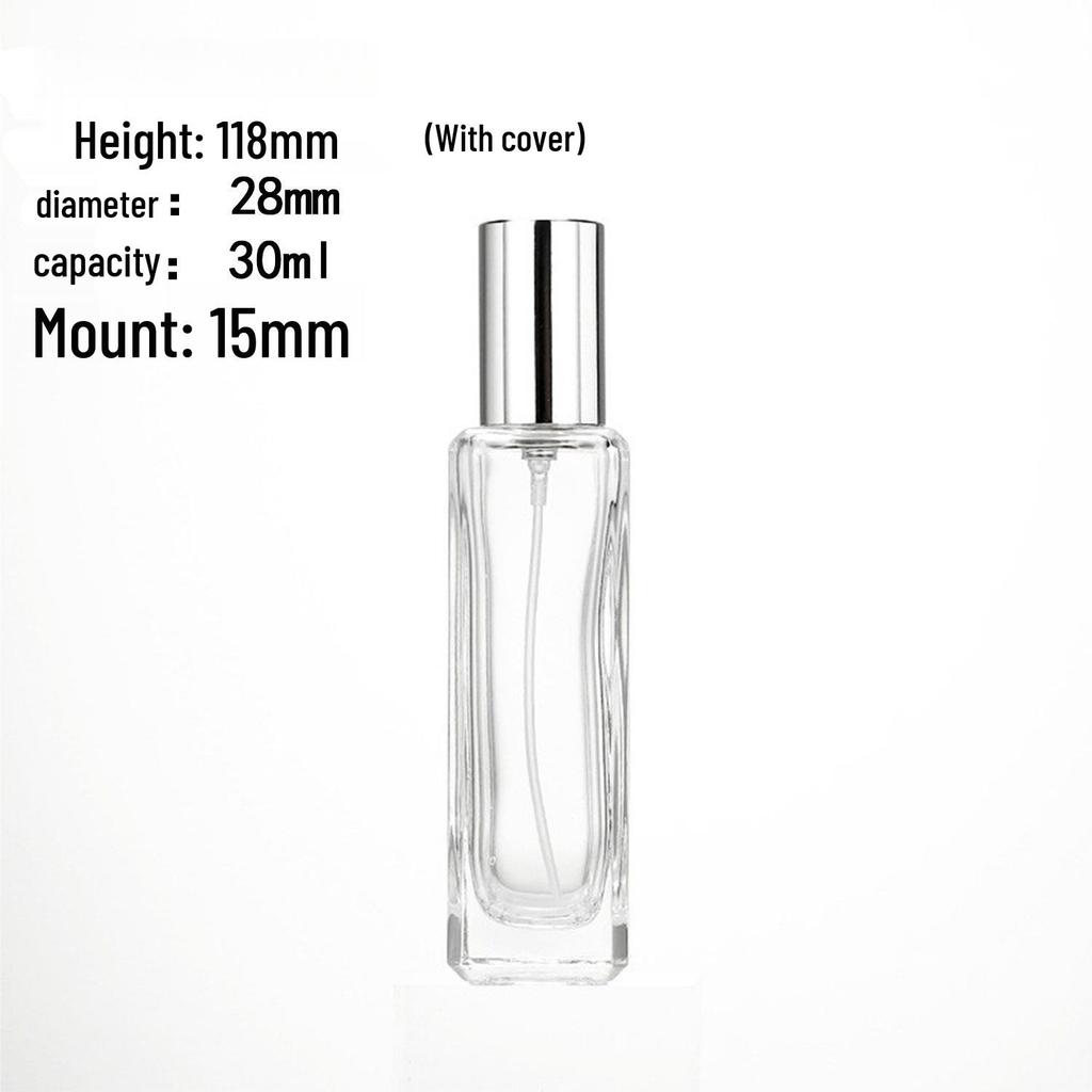 Transparent Glass Perfume Spray Bottle with Bayonet Cap