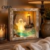 Festive Party Supplies Halloween Lighted Frame Ornaments, Light Up Shadow Box, Warm Cute Decor Atmosphere LED Lights for Home Living Room Bedroom