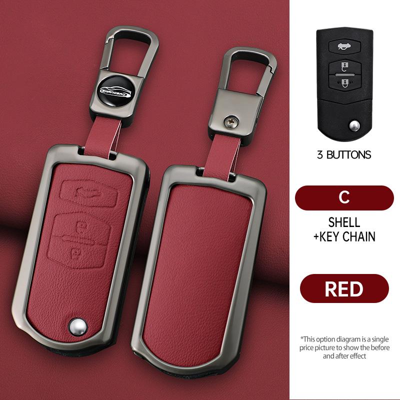 Metal Car Key Case Cover Holder Shell Fob For Mazda 3 5 6 Series M6 Rx8 Mx5 2 3 Buttons Keyless Key Protector Bag Accessories