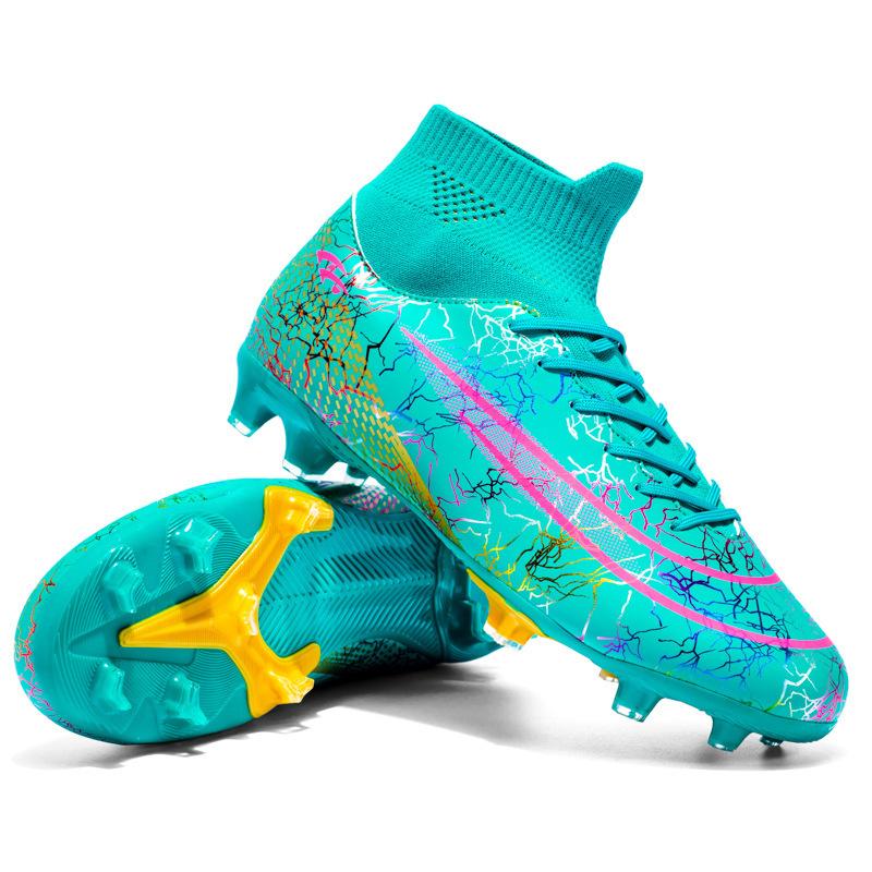 High-Top Football Shoes New Ag Long Nails Tf Broken Nails Student Boys Children Artificial Grass Game Training Shoes