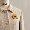 Coats Decorative Brooch Rhinestone Sunflower Brooch, Floral Lapel Pin for Men Metal Flower Women, Jewelry Accessory Dresses Scarves Jackets