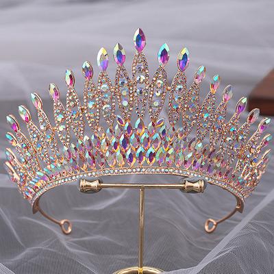 DIEZI Koreanische Premium Mehrfarbige Kristall Diadem Krone entworfen für Damen Hochzeit Mode Braut Königin Strass Haar Accessoires Haarbänder