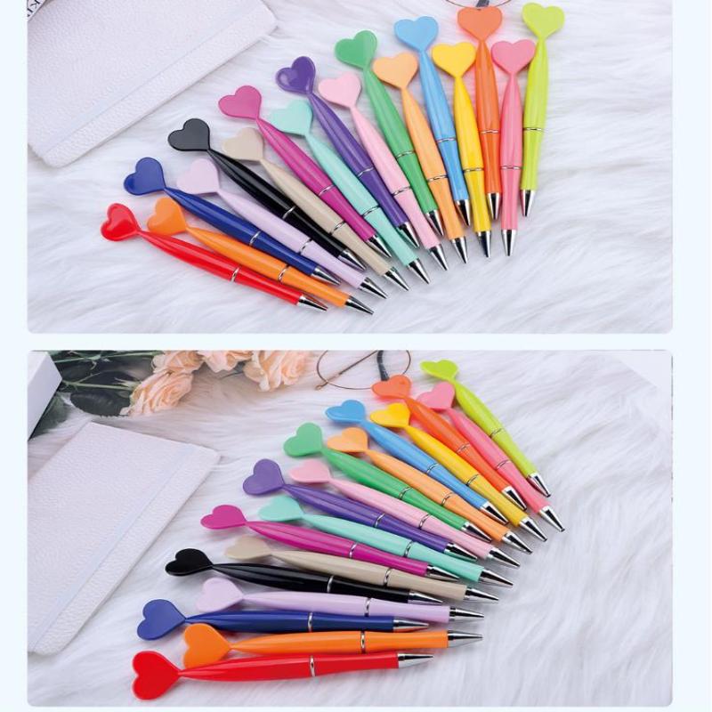 12Pcs Valentine'S Day Heart Shape Pens Black Gel Ink Rollerball Pens For Office School Supplies Gift Kids Ballpoint Pens