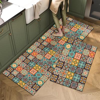 Retro Küchenmatte Fußmatten Wohnzimmer Langer Nachttischbereich Teppich Flur Weicher Waschbarer Teppich Rutschfeste Badezimmer Eingang Fußmatte