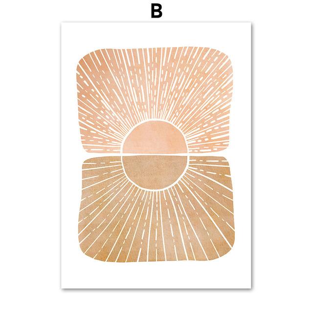 Stampe di poster da parete con forme geometriche minimaliste Boho, dipinti su tela nordici, quadri astratti, decorazioni per il soggiorno
